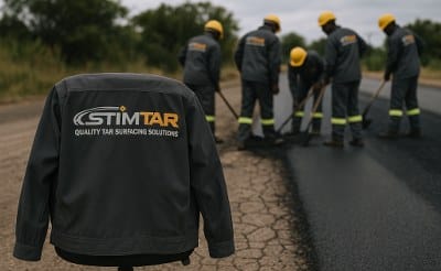 stimtar workers working on a road to resurface it 